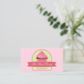 Carte De Visite Petit gâteau rose de dessert (Debout devant)