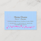 Carte De Visite Petit gâteau rose mignon avec la cerise (Dos)