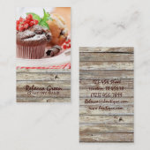 Carte De Visite petit gâteau rustique en bois de chocolat de (Devant / Derrière)