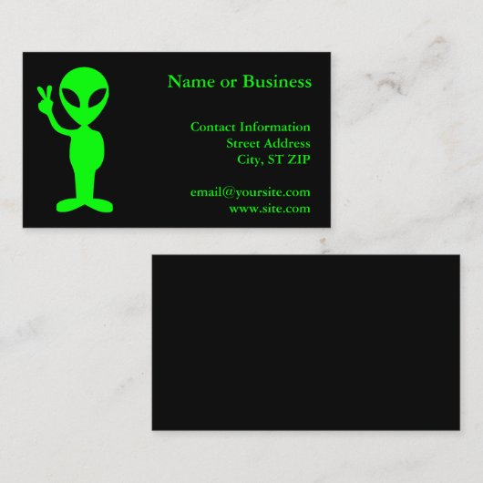 Carte De Visite Petit homme vert (Devant / Derrière)