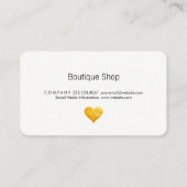 Carte De Visite Petit Luxe Gold Heart Chic Black Texture (Dos)