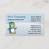 Carte De Visite Petit manchot marchant sur la neige (Devant)