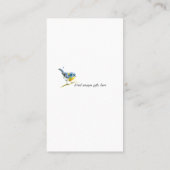 Carte De Visite Petit oiseau bleu d'aquarelle dans une branche (Dos)