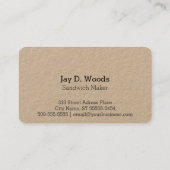 Carte De Visite Petit sandwich (Dos)