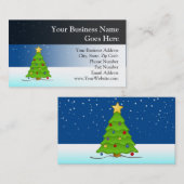 Carte De Visite Petit sapin de Noël en neige (Devant / Derrière)