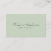 Carte De Visite Petit savant vert vert vert chic joli script tenda (Devant)