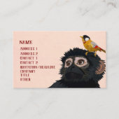 CARTE DE VISITE PETIT SINGE ET OISEAU DORÉ (Devant)