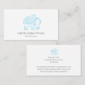 Carte De Visite Petite boutique Eléphant Bleu et bébé (Devant / Derrière)