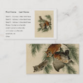 Carte De Visite Petite chouette à cris des oiseaux d'Amérique d'Au (Devant / Derrière)