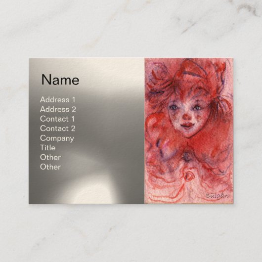 CARTE DE VISITE PETITE CLOWN ROUGE (Devant)