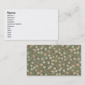 Carte De Visite Petite conception de papier peint de fleur rose et (Devant / Derrière)