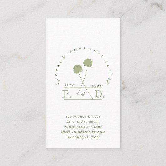 Carte De Visite Petite entreprise de fleuriste (Devant)