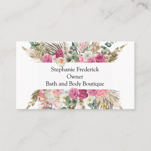 Carte De Visite Petite entreprise Florale Botanique Feminine (Devant)