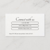 Carte De Visite Petite entreprise personnalisée Merci Notes (Dos)