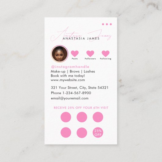 Carte De Visite Petite entreprise Rabais Loyauté QR Code Girl (Dos)