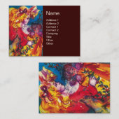 Carte De Visite PETITE FILLE, CHAT ET JOLIE DOLL JAUNE Brown (Devant / Derrière)