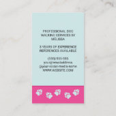 Carte De Visite Petite Fille Et Chien Brown - Services De Marcheus (Dos)