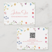 Carte De Visite Petite florale à motif QR (Devant / Derrière)