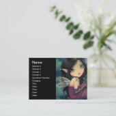 Carte De Visite Petite Lune Big Eye Fairy Imaginaire Art (Debout devant)