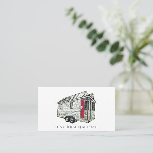 Carte De Visite Petite Maison Sur Roue Immobilier (Debout devant)