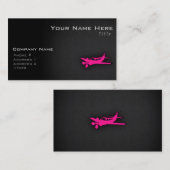 Carte De Visite Petite Plane rose chaud (Devant / Derrière)