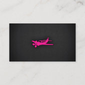 Carte De Visite Petite Plane rose chaud (Dos)
