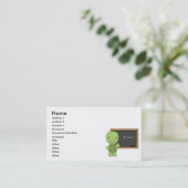 Carte De Visite petite tortue tableau noir (Debout devant)