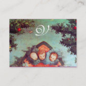 Carte De Visite PETITES ANGES MONOGRAM antique bleu rouge blanc (Dos)