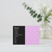 Carte De Visite Petites étoiles et lunes blanches sur rose (Debout devant)