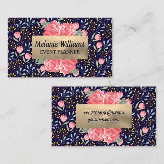 Carte De Visite Petites Fleurs mignonnes (Devant / Derrière)