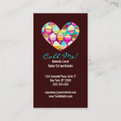 Carte De Visite Petits gâteaux colorés verticaux (Dos)