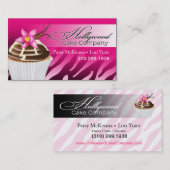Carte De Visite Petits gâteaux de Hollywood de zèbre - fuschia (Devant / Derrière)