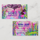 Carte De Visite Petits gâteaux pourpres de lustre de qualité d'âme (Devant / Derrière)