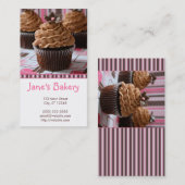 Carte De Visite Petits gâteaux roses et Brown (Devant / Derrière)