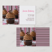 Carte De Visite Petits gâteaux roses et Brown (Devant / Derrière)
