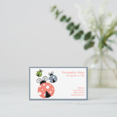 Carte De Visite Petits Ladybugs mignons Maman Bébés Fille Rose (Debout devant)