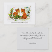 Carte De Visite Petits renards et poulet dans la neige (Devant / Derrière)
