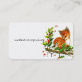 Carte De Visite Petits renards et poulet dans la neige (Dos)