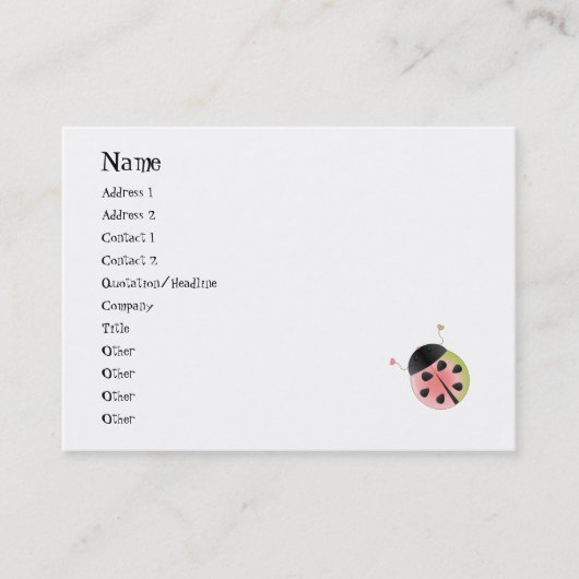 Carte De Visite Pétoncle Ladybug (Devant)