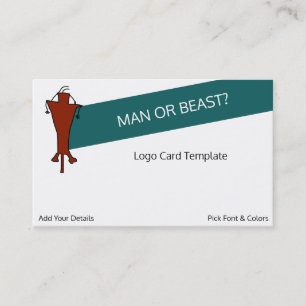 Carte De Visite Petroglyph Man or Beast Red Logo