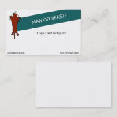 Carte De Visite Petroglyph Man or Beast Red Logo (Devant / Derrière)