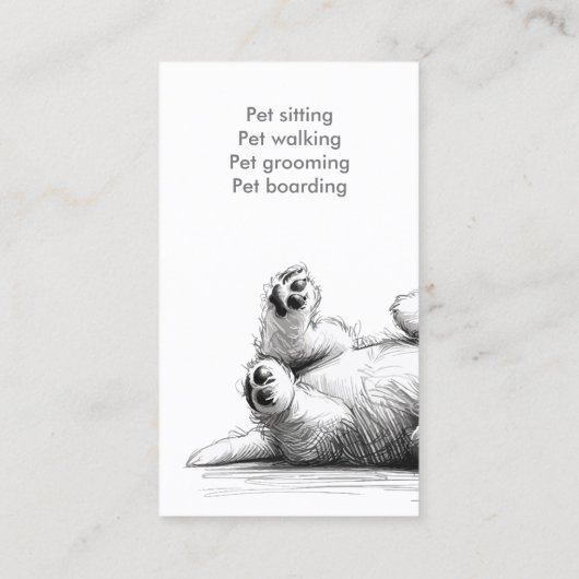 Carte De Visite Petsitter Animaux Animaux Mineurs Chiens (Dos)