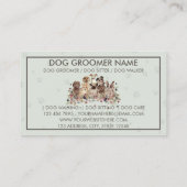 Carte De Visite PetSitter chiens assis fleurs vétérinaires rétro (Dos)