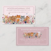 Carte De Visite PetSitter FOX RABBIT LAMB OURS SQUIRREL vétérinair (Devant / Derrière)