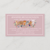 Carte De Visite PetSitter FOX RABBIT LAMB OURS SQUIRREL vétérinair (Dos)