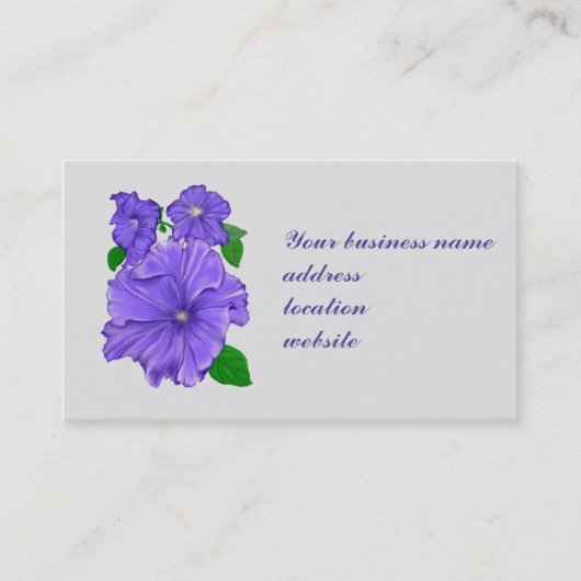 Carte De Visite Pétunia violet Modèle floral (Devant)