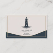 Carte De Visite Phare bleu marine et or (Devant)