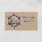 Carte De Visite Phare de Plage Côtière Bateau Voile Nautique (Devant)