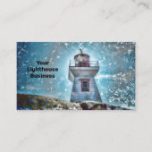 Carte De Visite Phare Océan Bleu Nautique Rustique Côté (Devant)