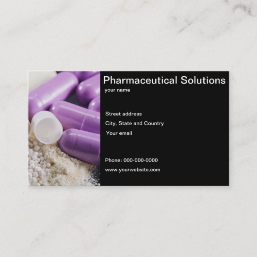Carte de visite pharmaceutique de solutions (Devant)